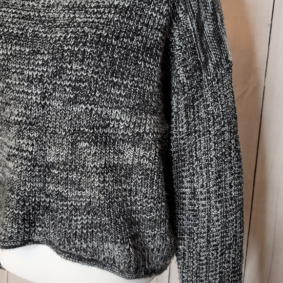 Labworks Womens Black White Marled Knit Pullover Sweater Size L Patch Detail - Picture 3 of 9